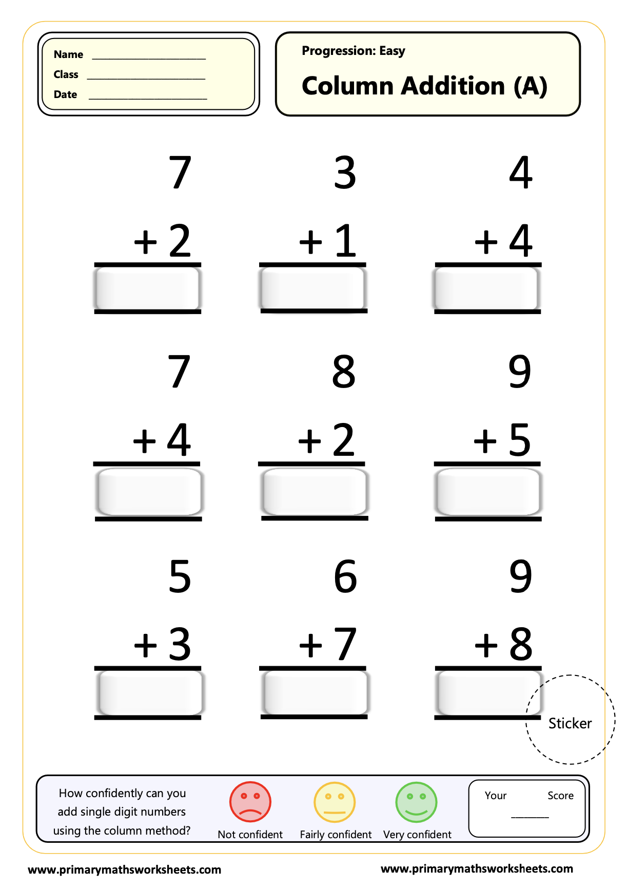 Year 1 Addition Worksheets 3