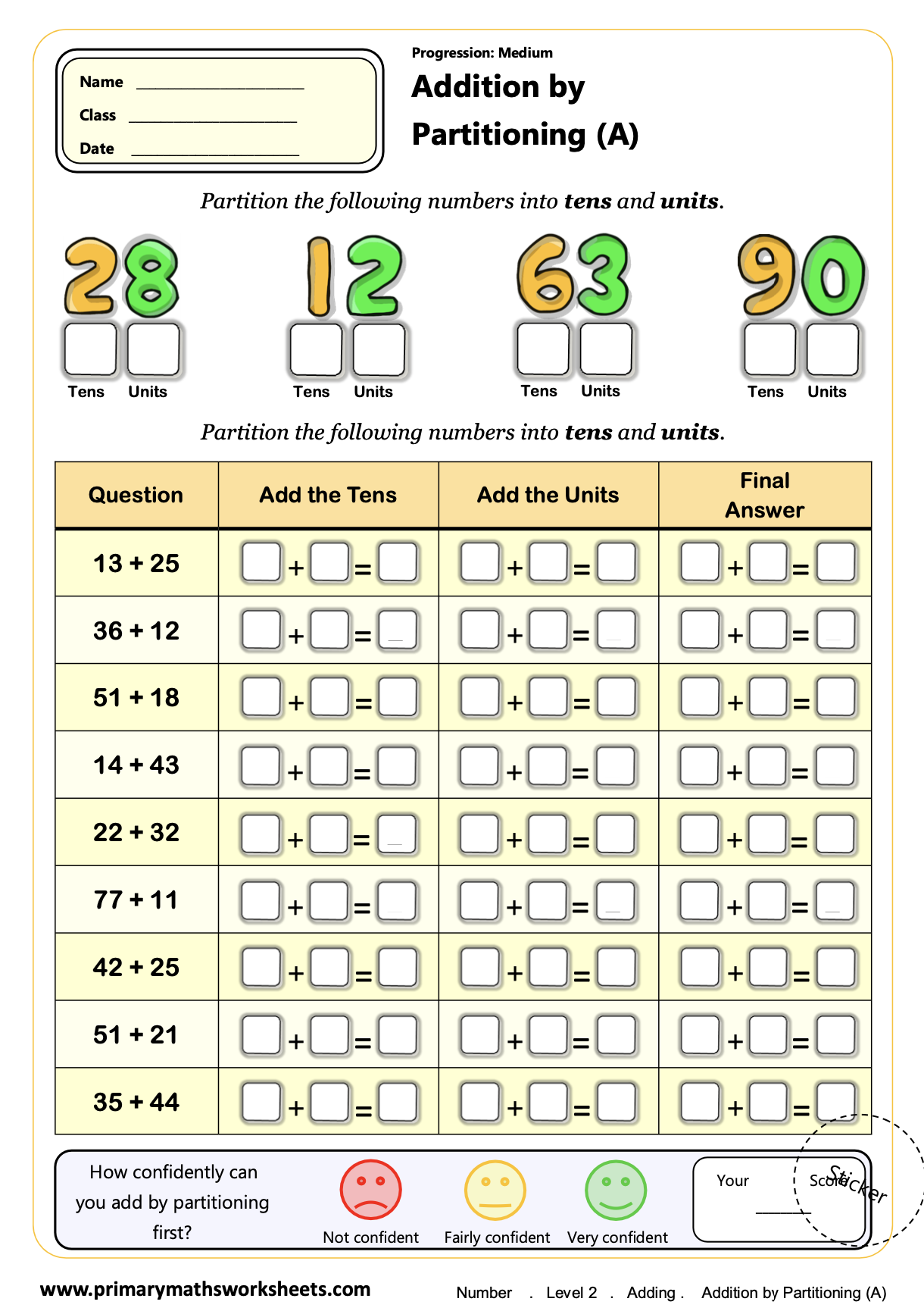 Year 2 Addition Worksheets 3