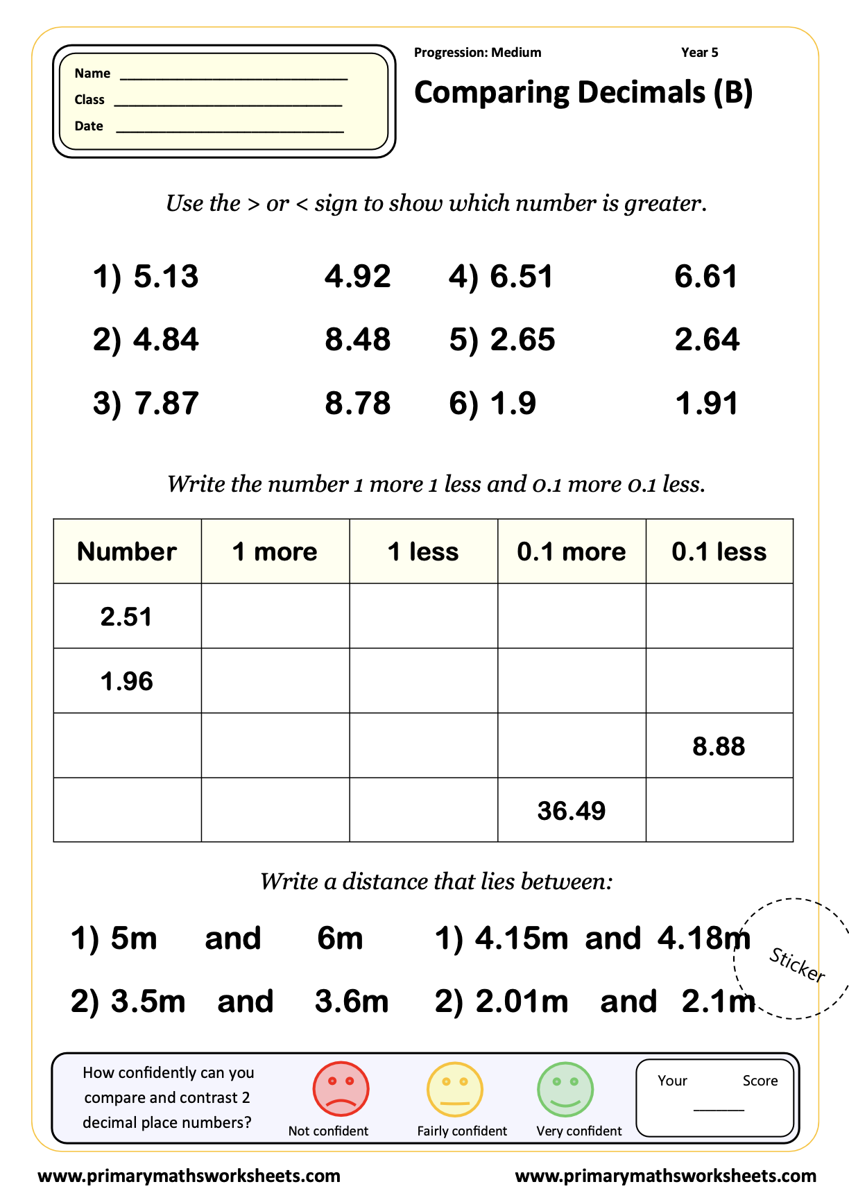 Year 5 Place Value Worksheets