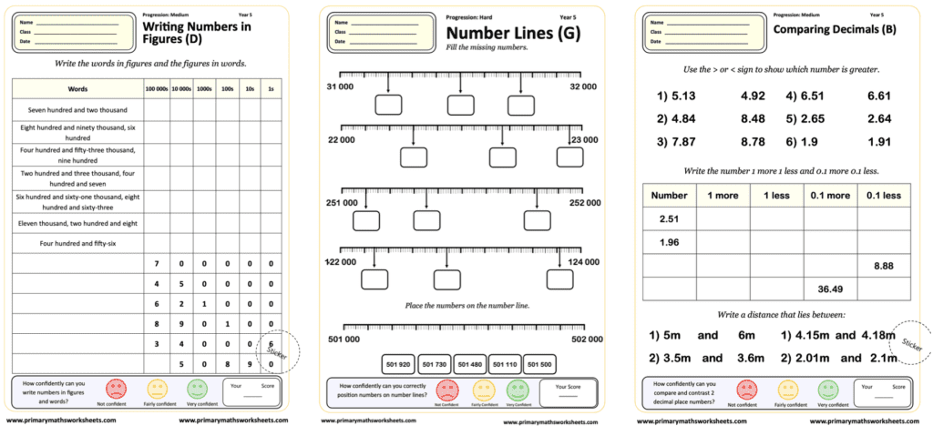 year 5 place value worksheets